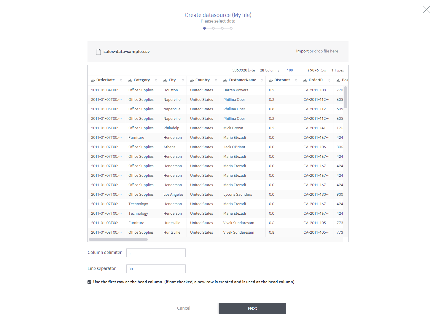 data preview