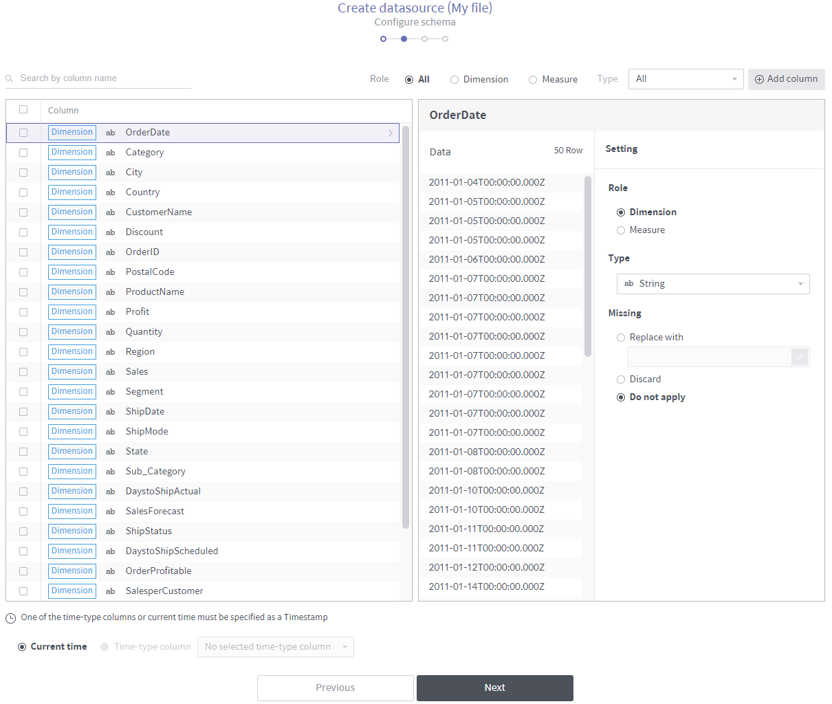 data schema configuration