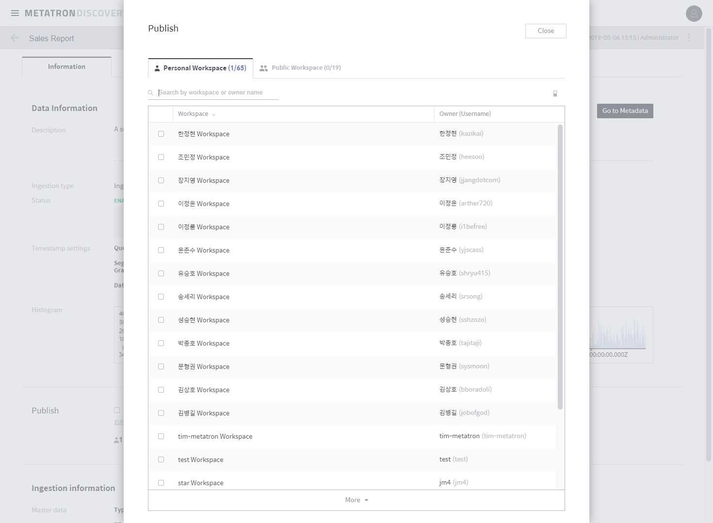 assign data source to specific workspaces